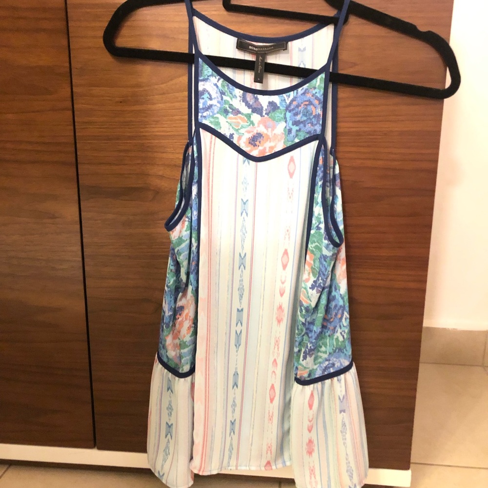 NWOT - BCBG Maxazria Valen Print-Blocked  Top - Picture 2 of 7